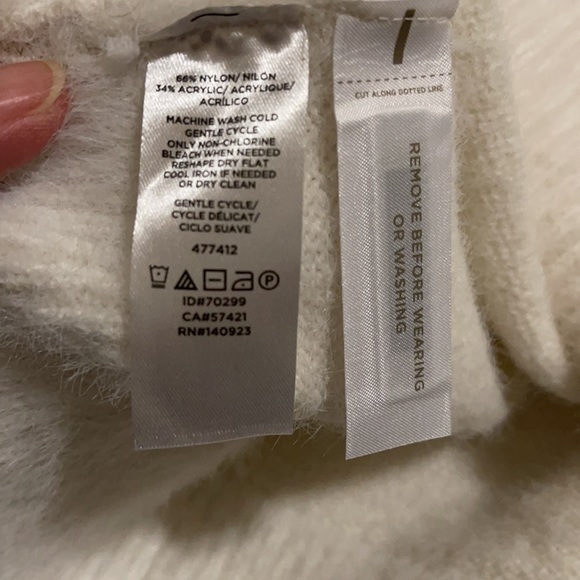 Lou & Grey Lashout Sweater Dress White Long Sleeve Crew Eyelash-Small - Picture 11 of 11